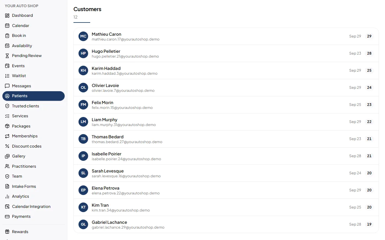 Your Auto Shop: Every client, one record