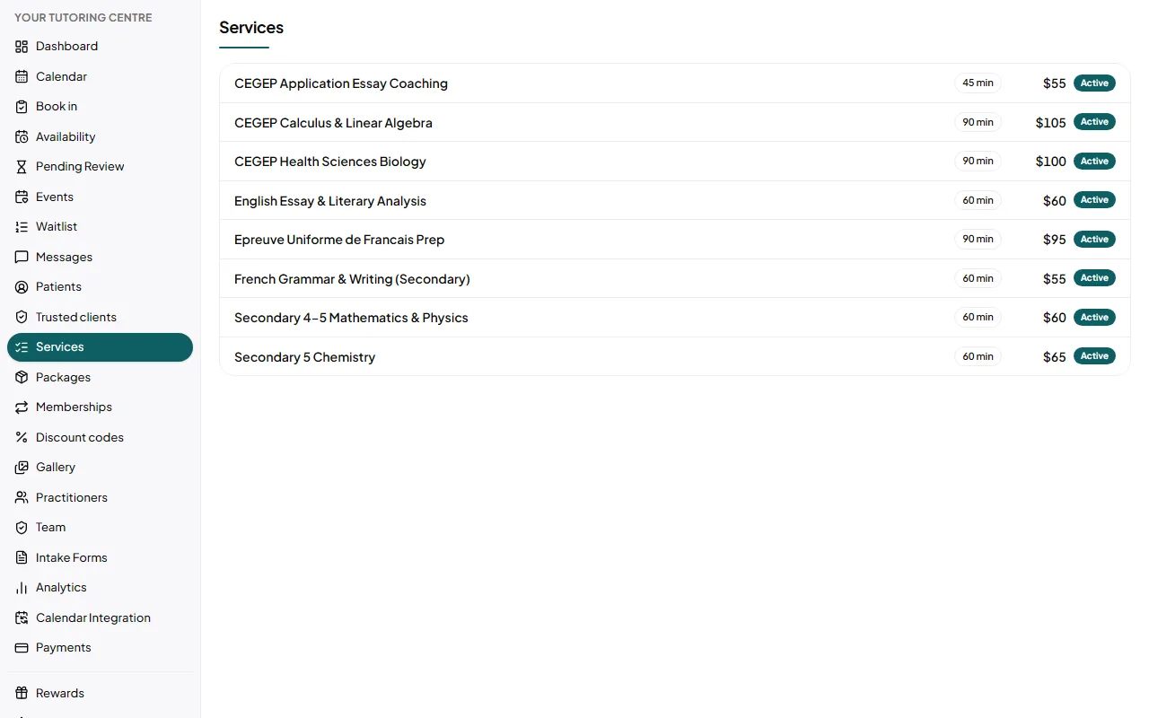 Your Tutoring Centre: Services, priced your way